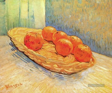 Impressionismus Stillleben Werke - Stillleben mit Korb und sechs Orangen Vincent van Gogh